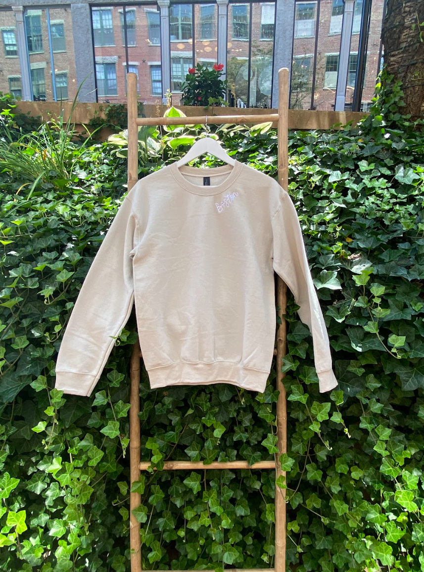 Sand "Boston" Embroidered Sweatshirt