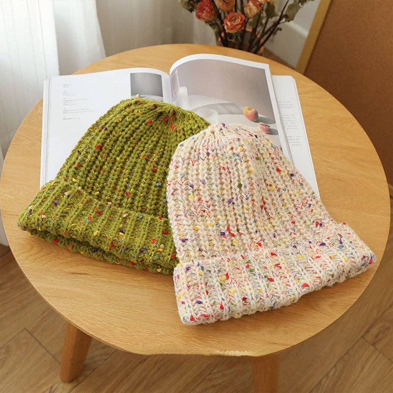 Beige Knit Beanie
