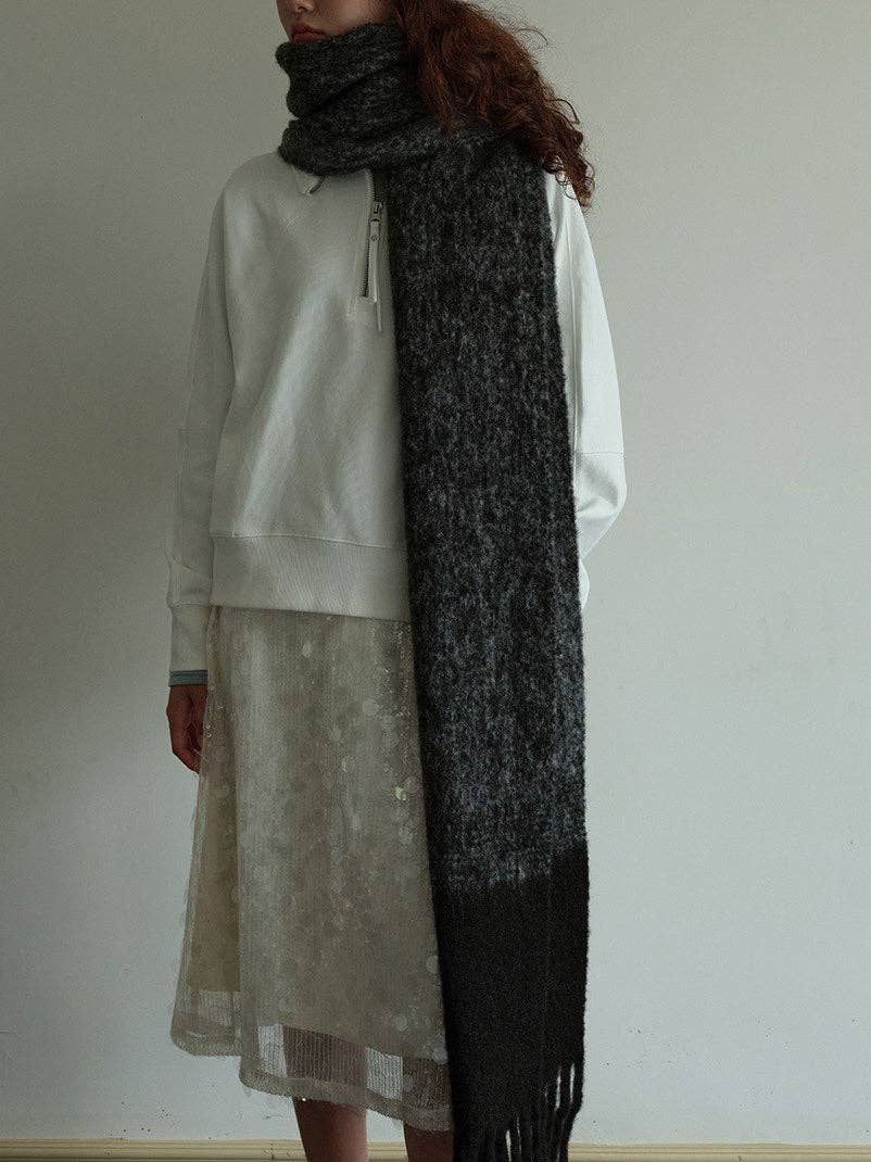 Black & Grey Wool Scarf