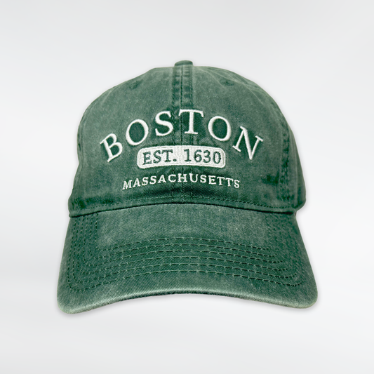 Boston Est. 1630 Faded Green Baseball Cap