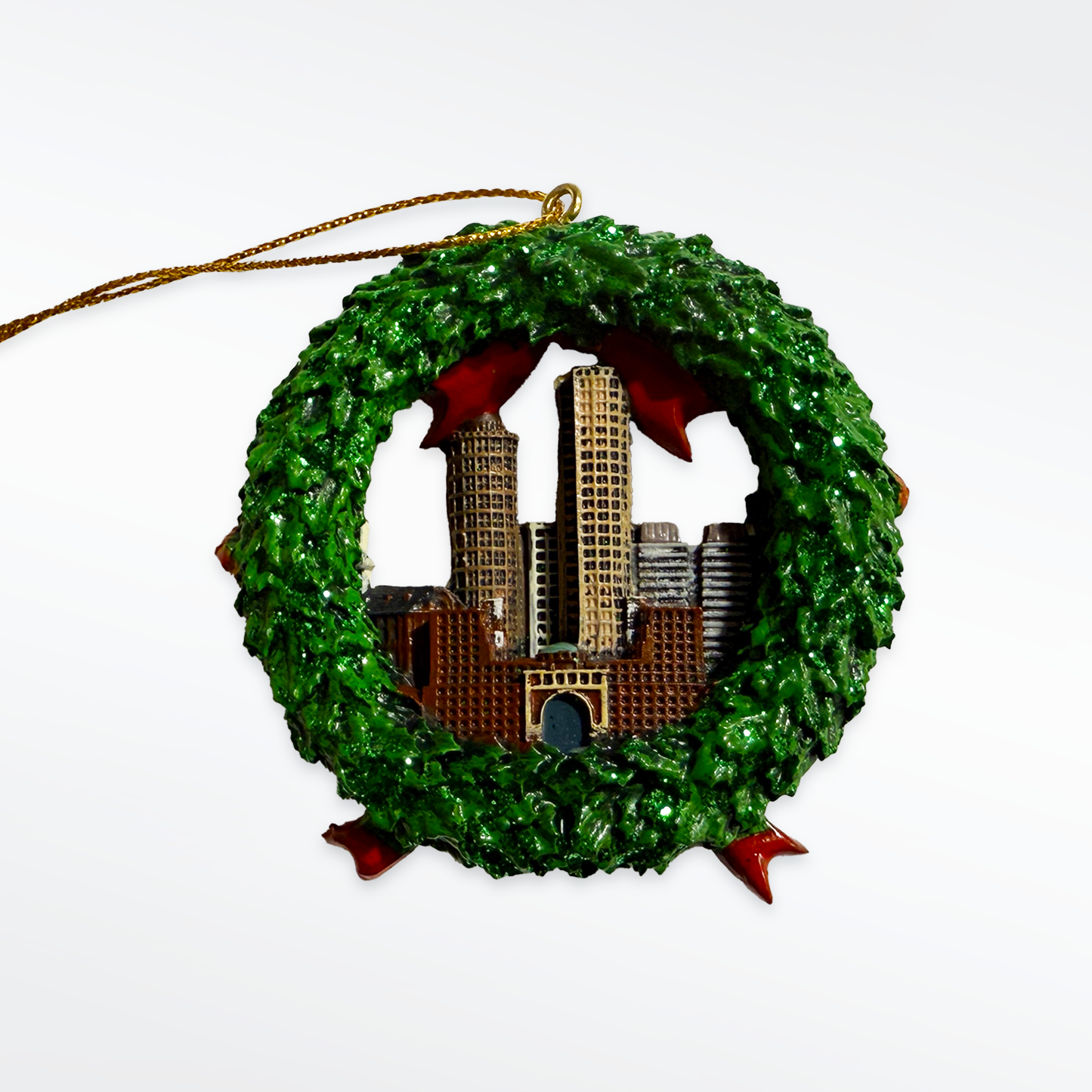 Boston Skyline Wreath Ornament