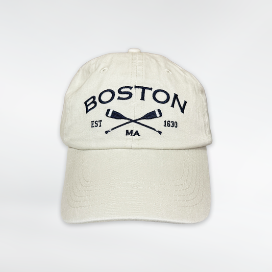 Boston Crossed Oars Baseball Hat - Stone