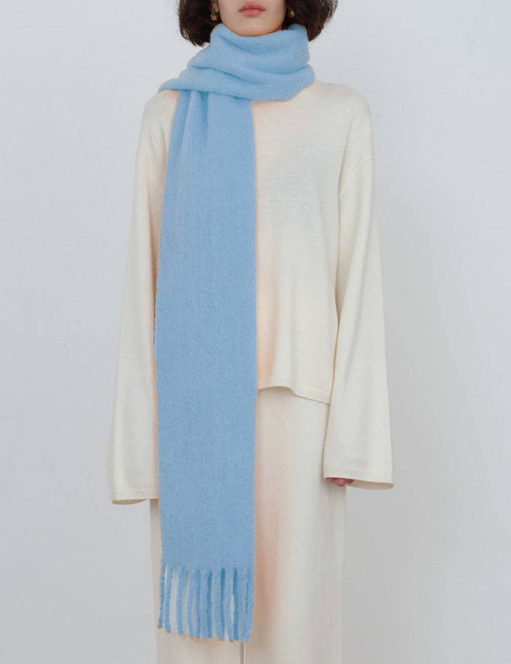 Black Oversized Wool Scarf