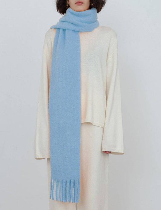 Light Blue Oversized Wool Scarf