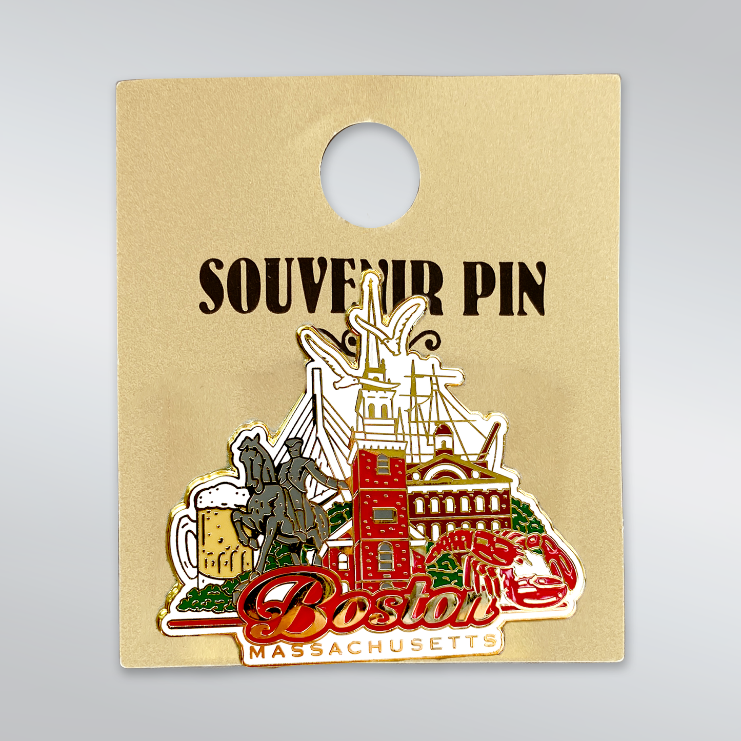 Boston Collage Souvenir Pin