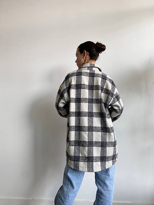 Ivory Plaid Shacket