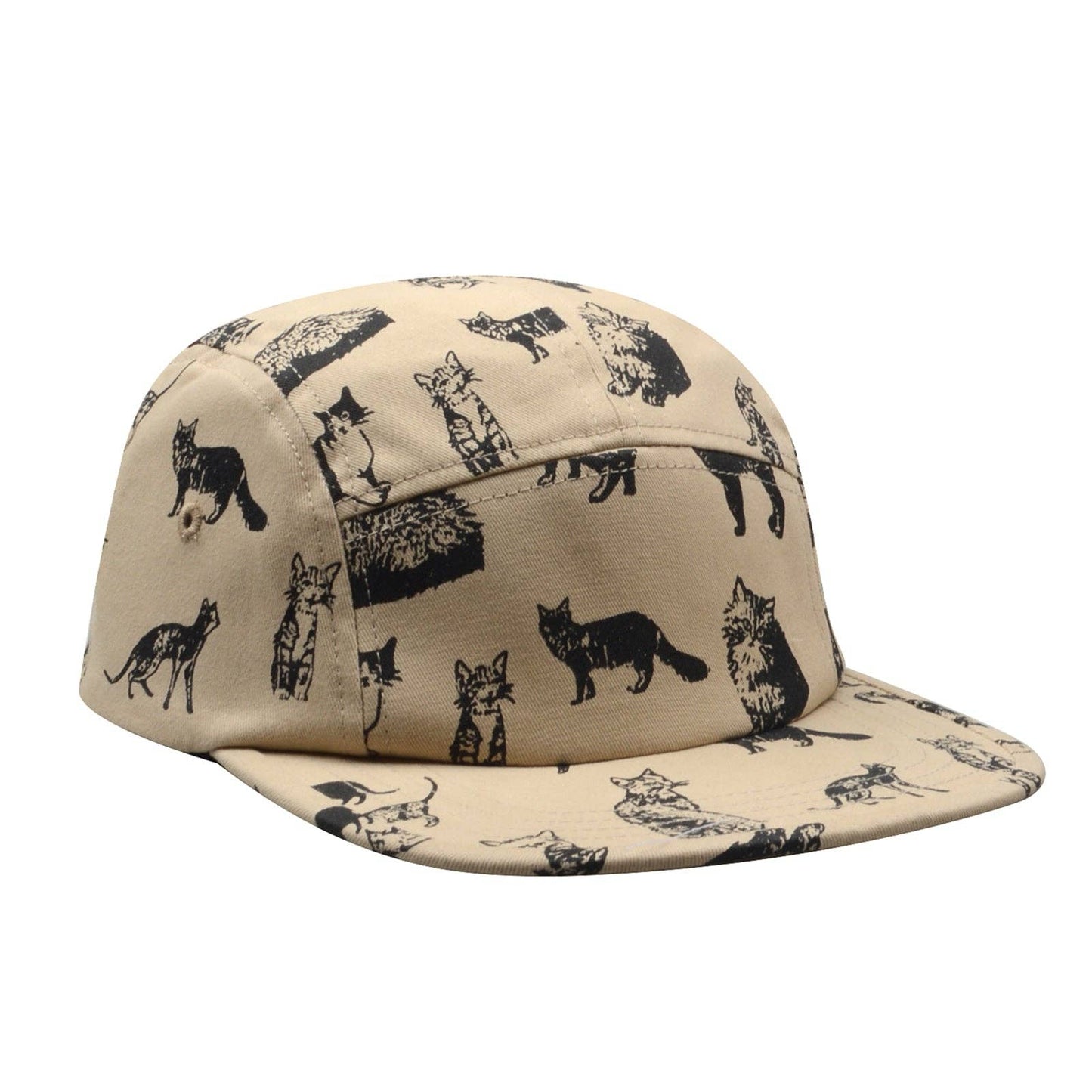 Khaki Cat 5 Panel Hat