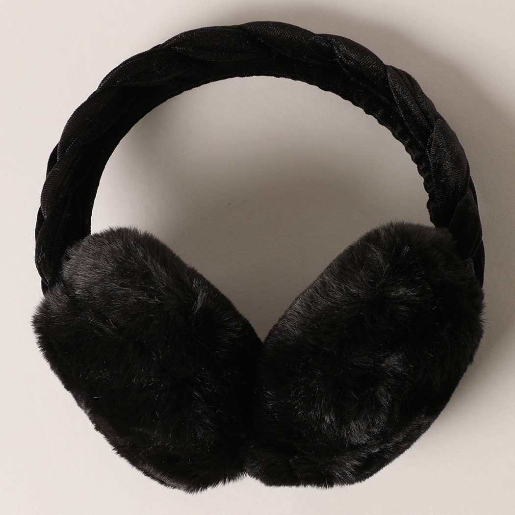 Velvet Braided Faux Fur Ear Muffs