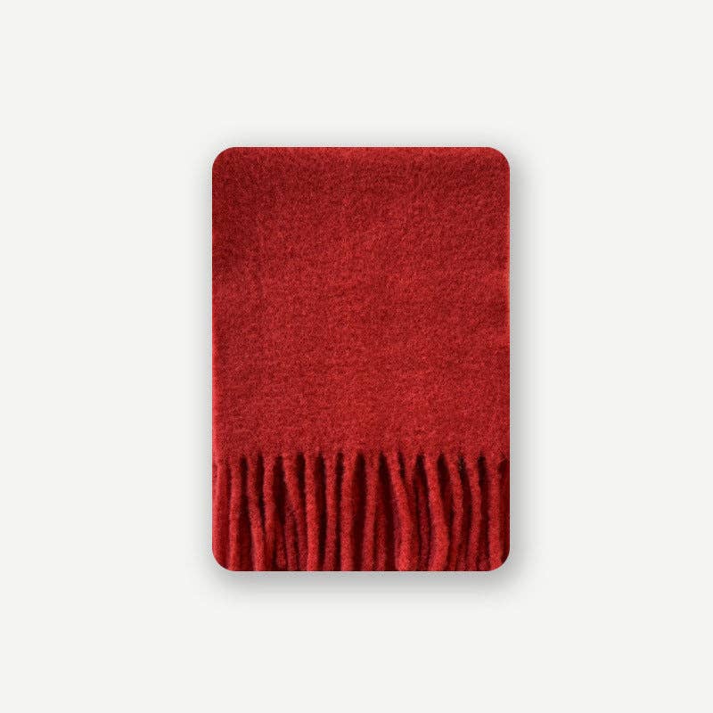 Red Tassel Wool Scarf