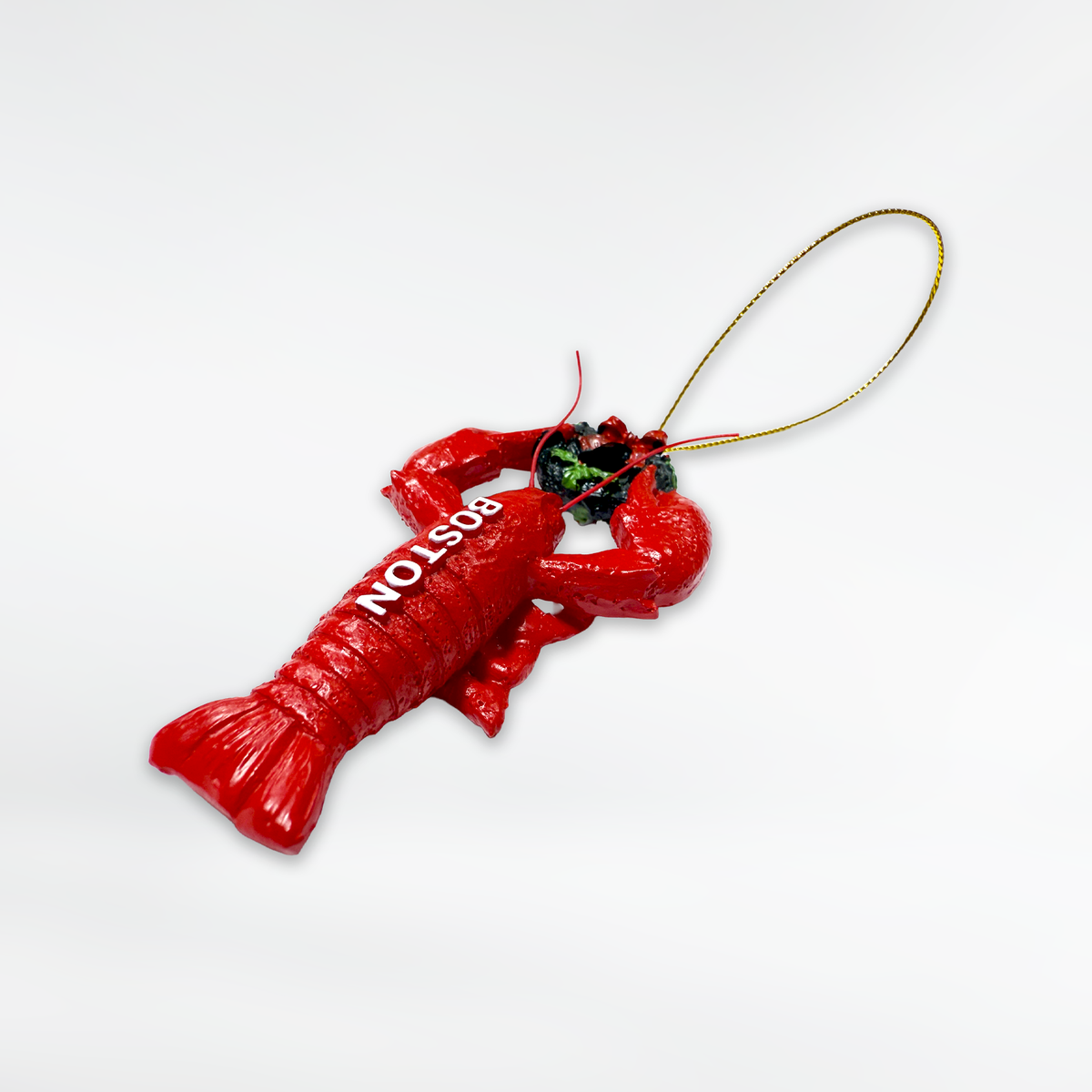 Boston Lobster and Wreath Holiday Ornament