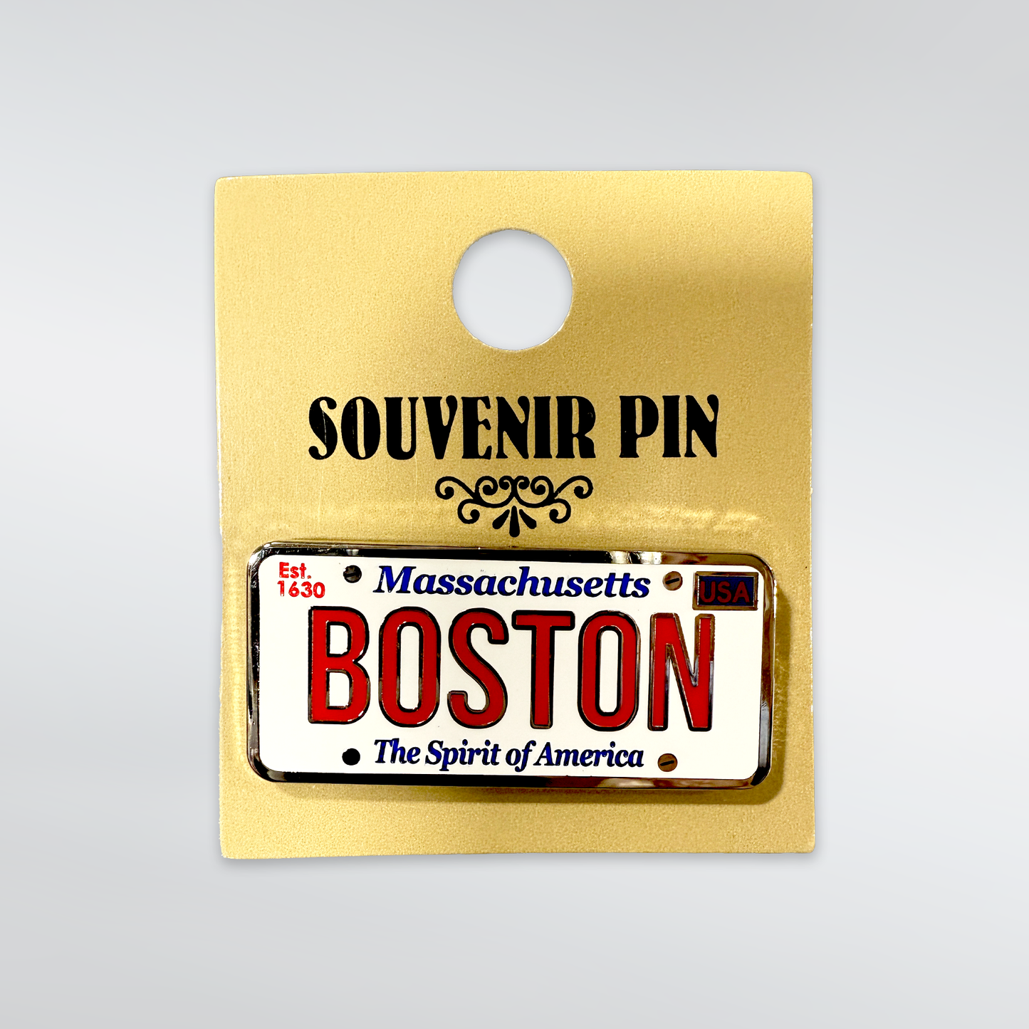 Boston Classic License Plate Souvenir Pin
