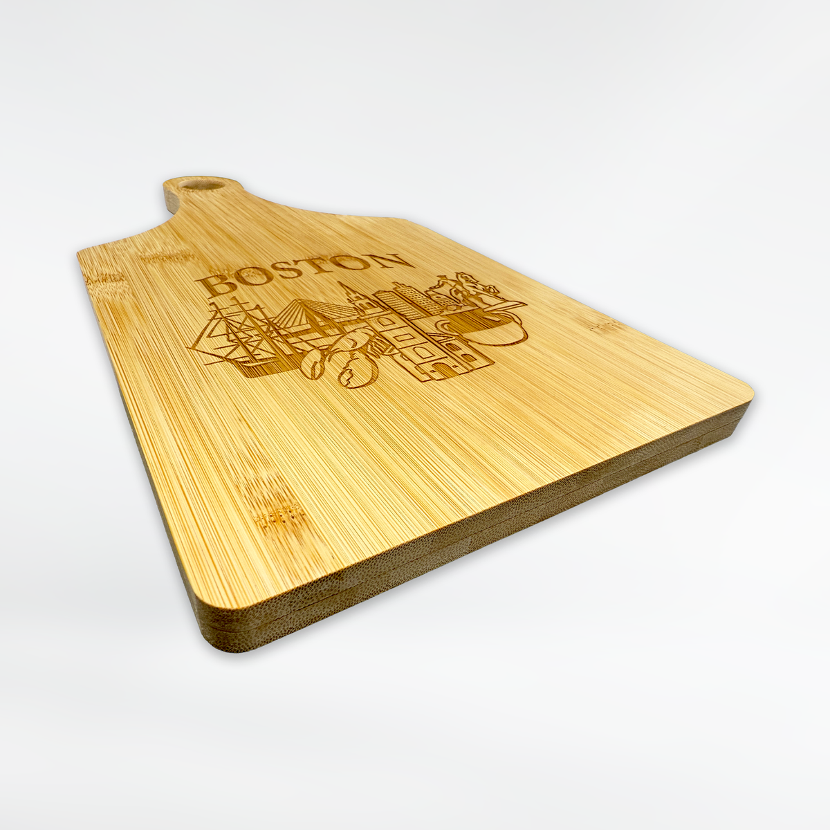 Boston Collage Engraved Wood Cutting Board