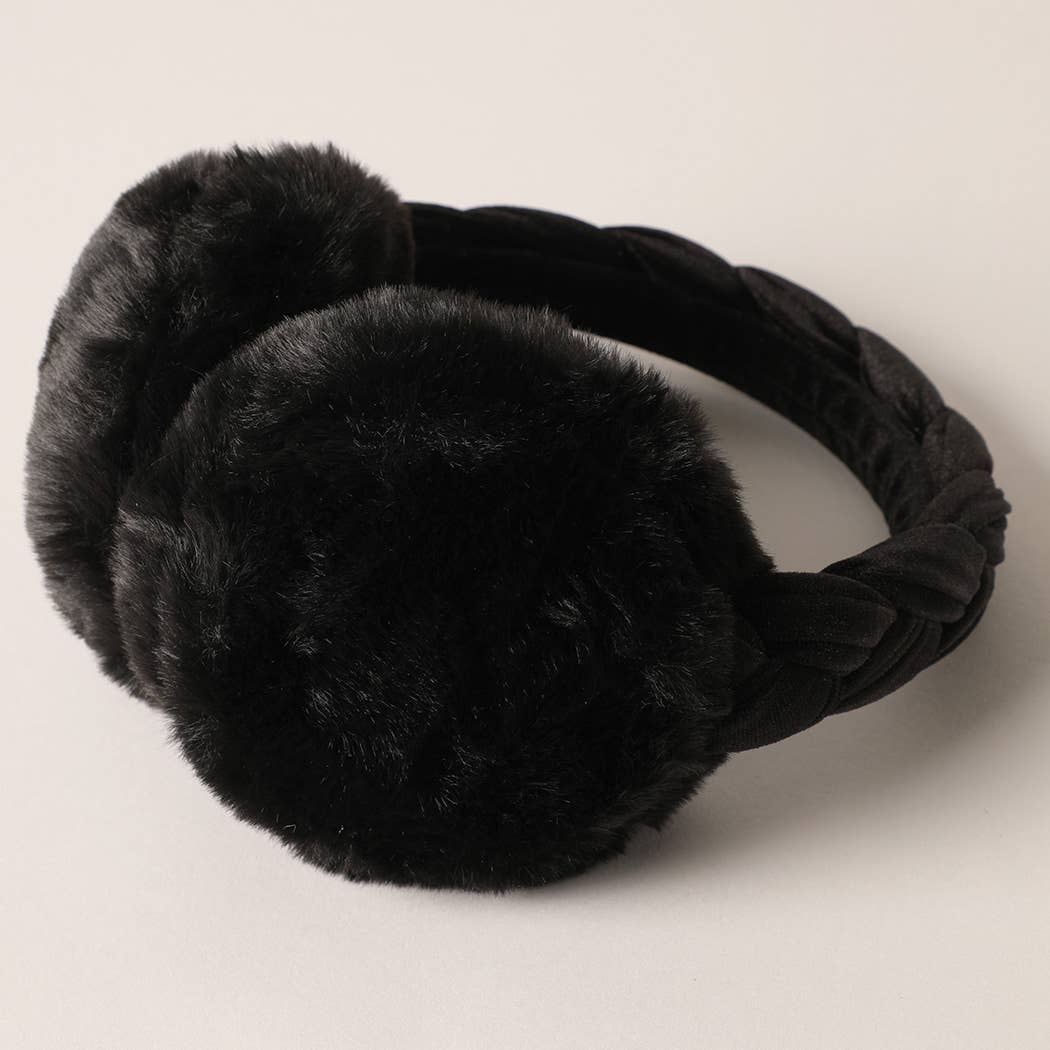 Velvet Braided Faux Fur Ear Muffs