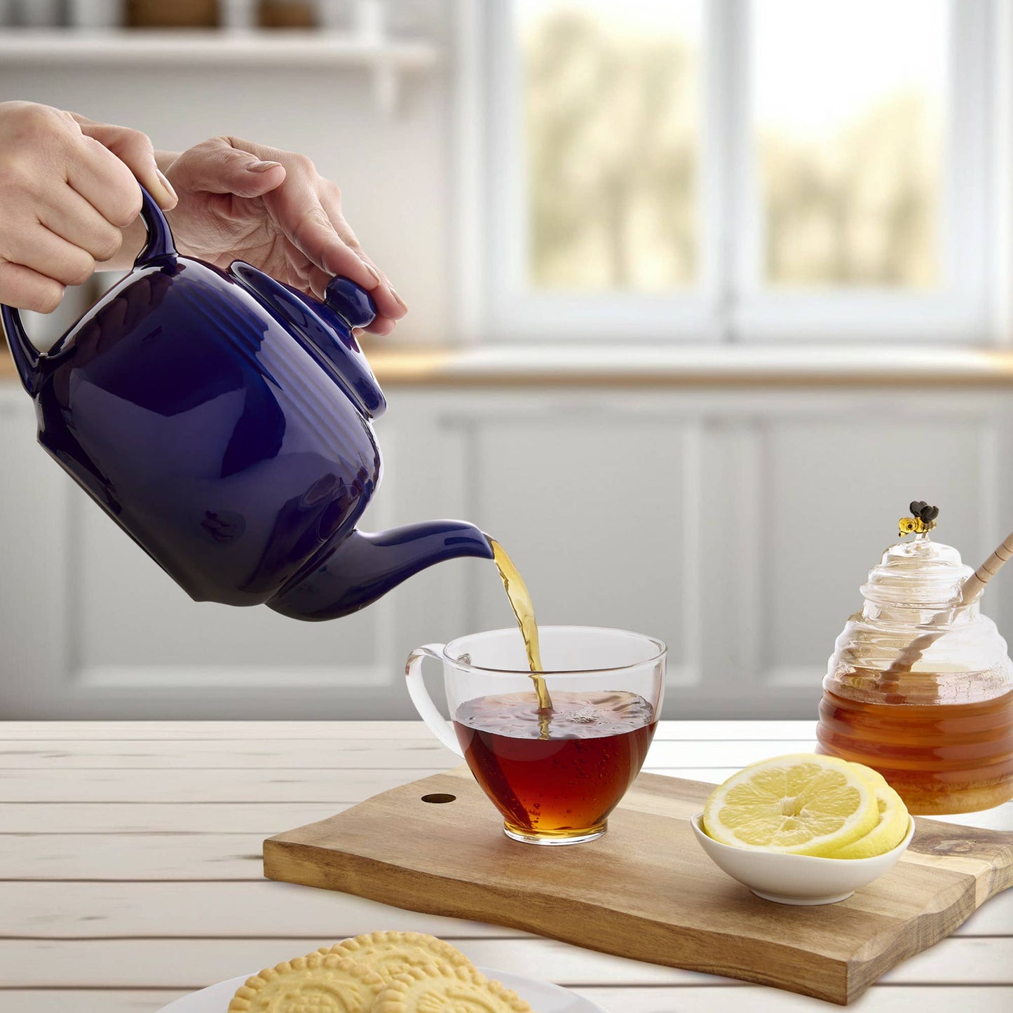 Indigo Porcelain Teapot with Infuser