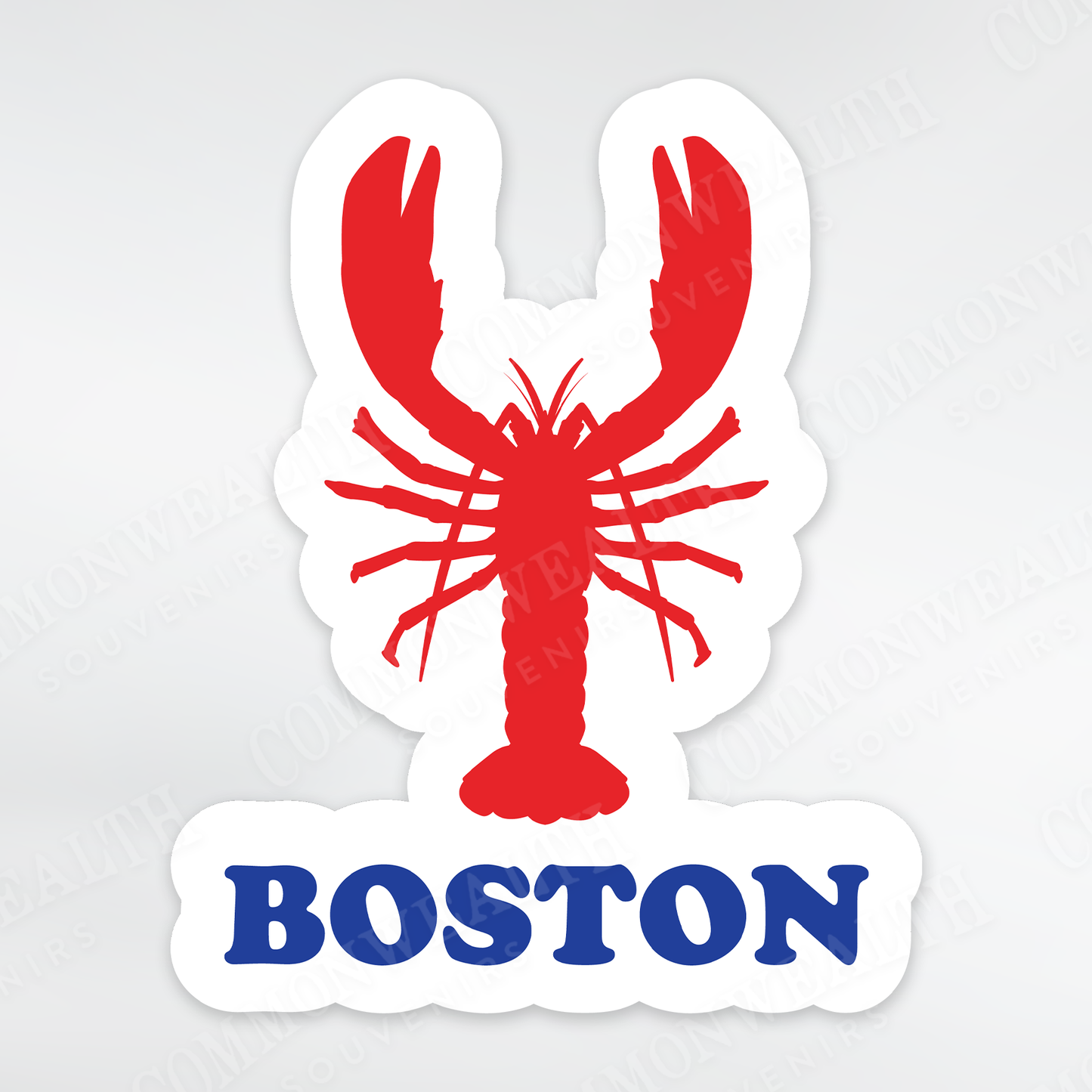Boston Red White and Blue Lobster Souvenir Sticker