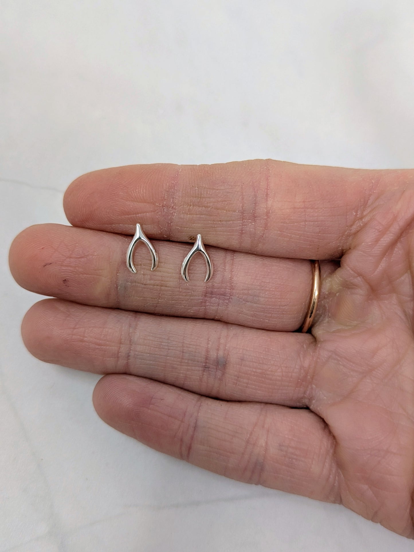 Silver Wishbone Studs