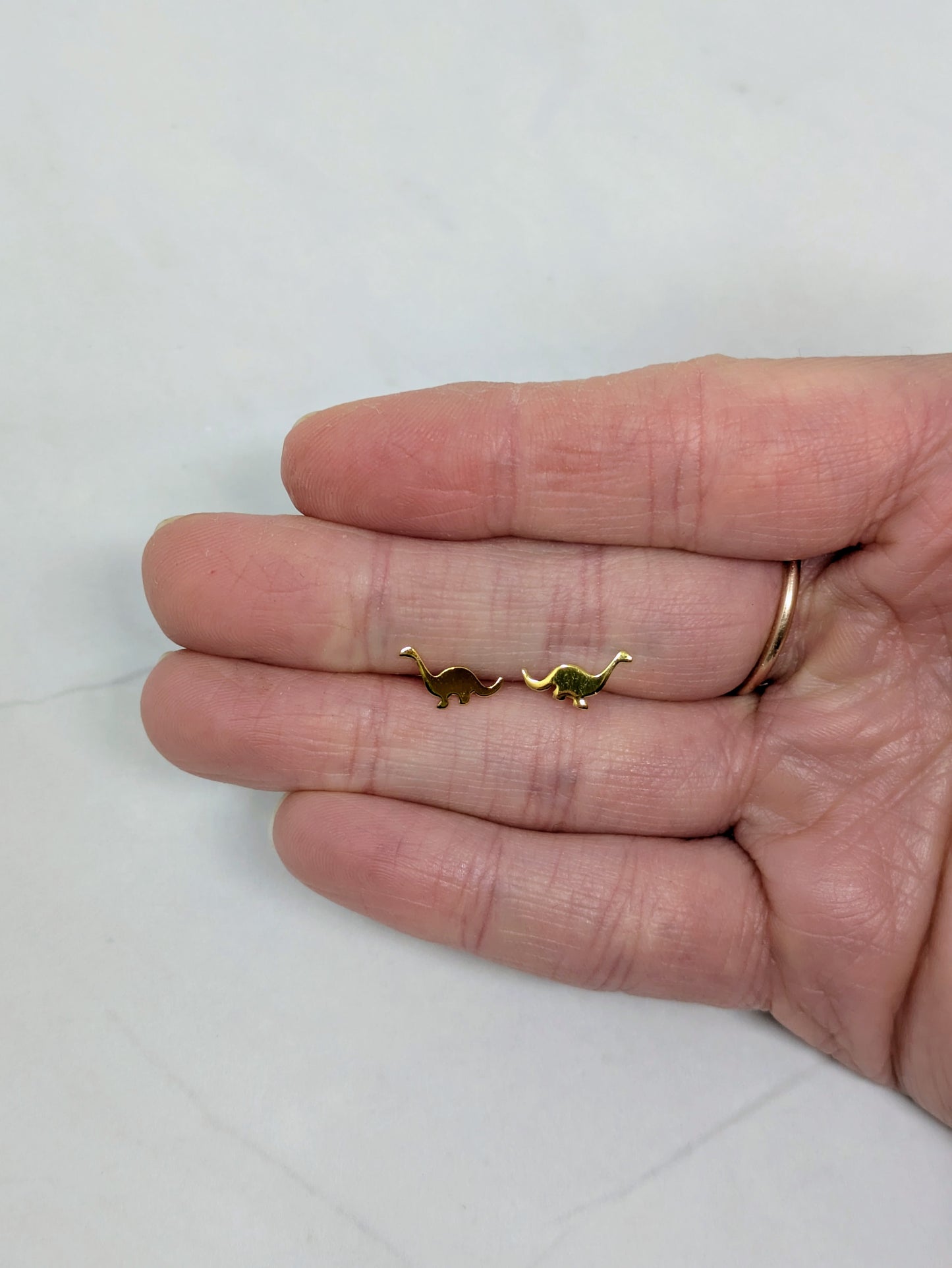 Yellow Gold Dinosaur Studs