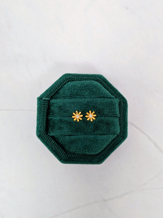 Yellow Gold Daisy Studs