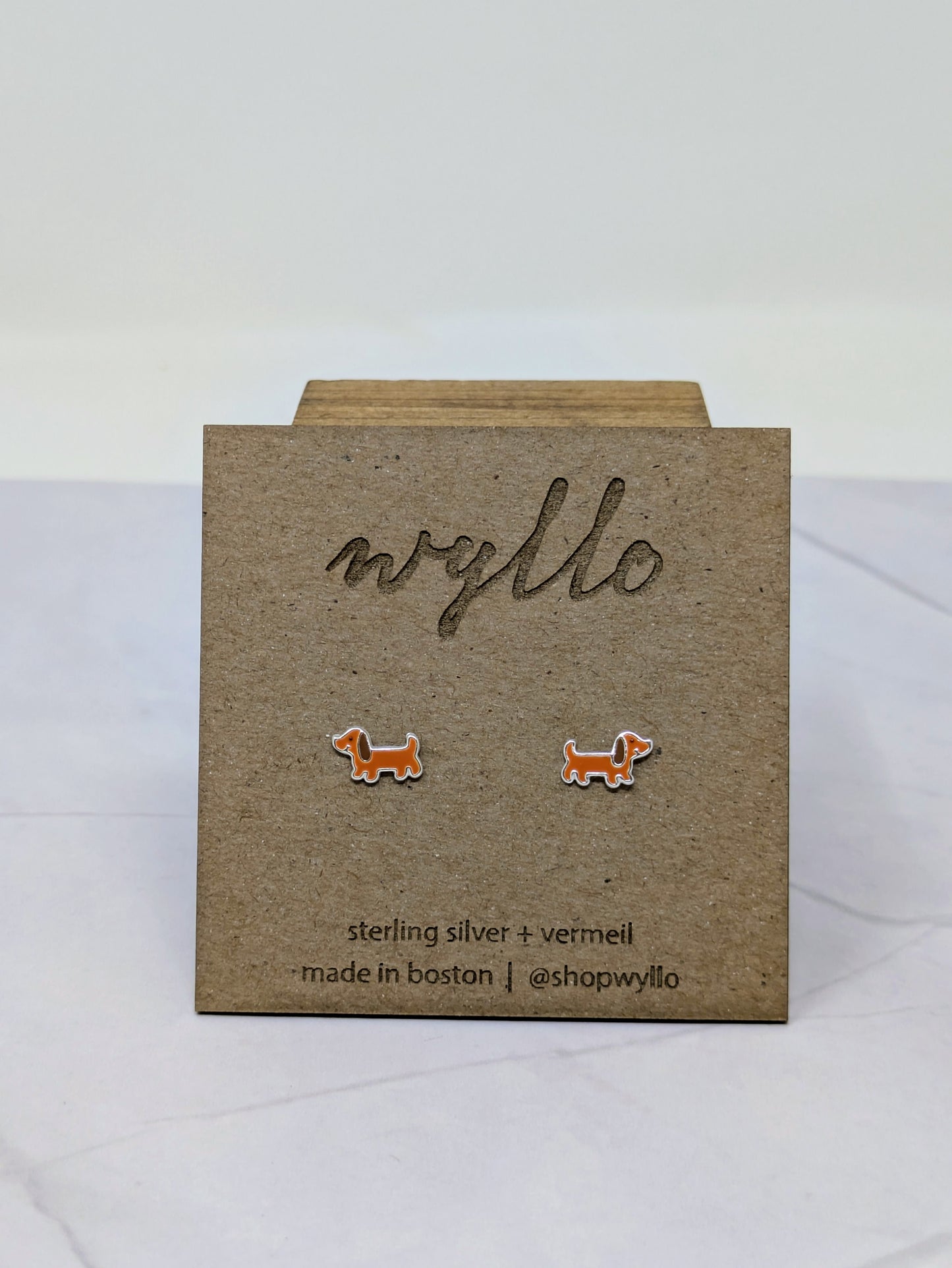 Sterling Silver Dachshund Studs