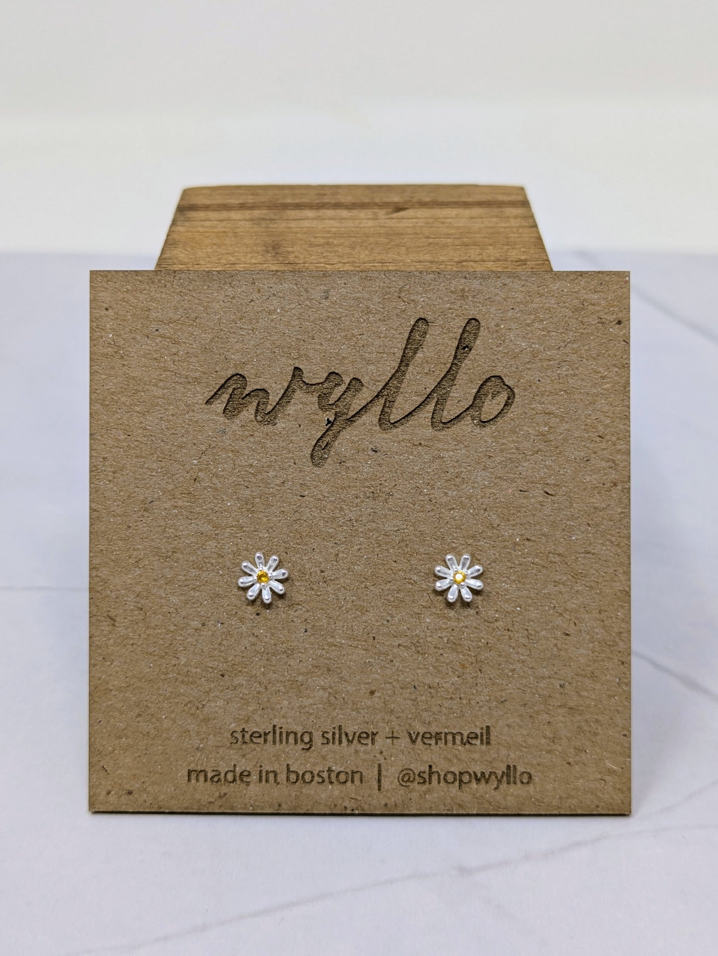 Sterling Silver Daisy CZ Studs