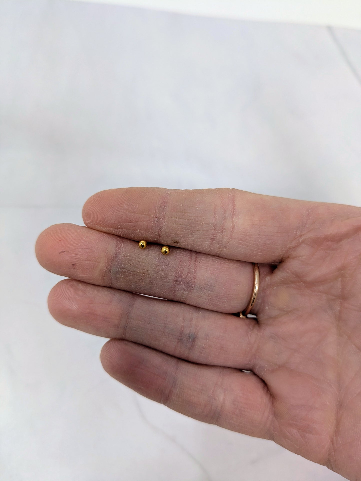 Yellow Gold Ball Studs