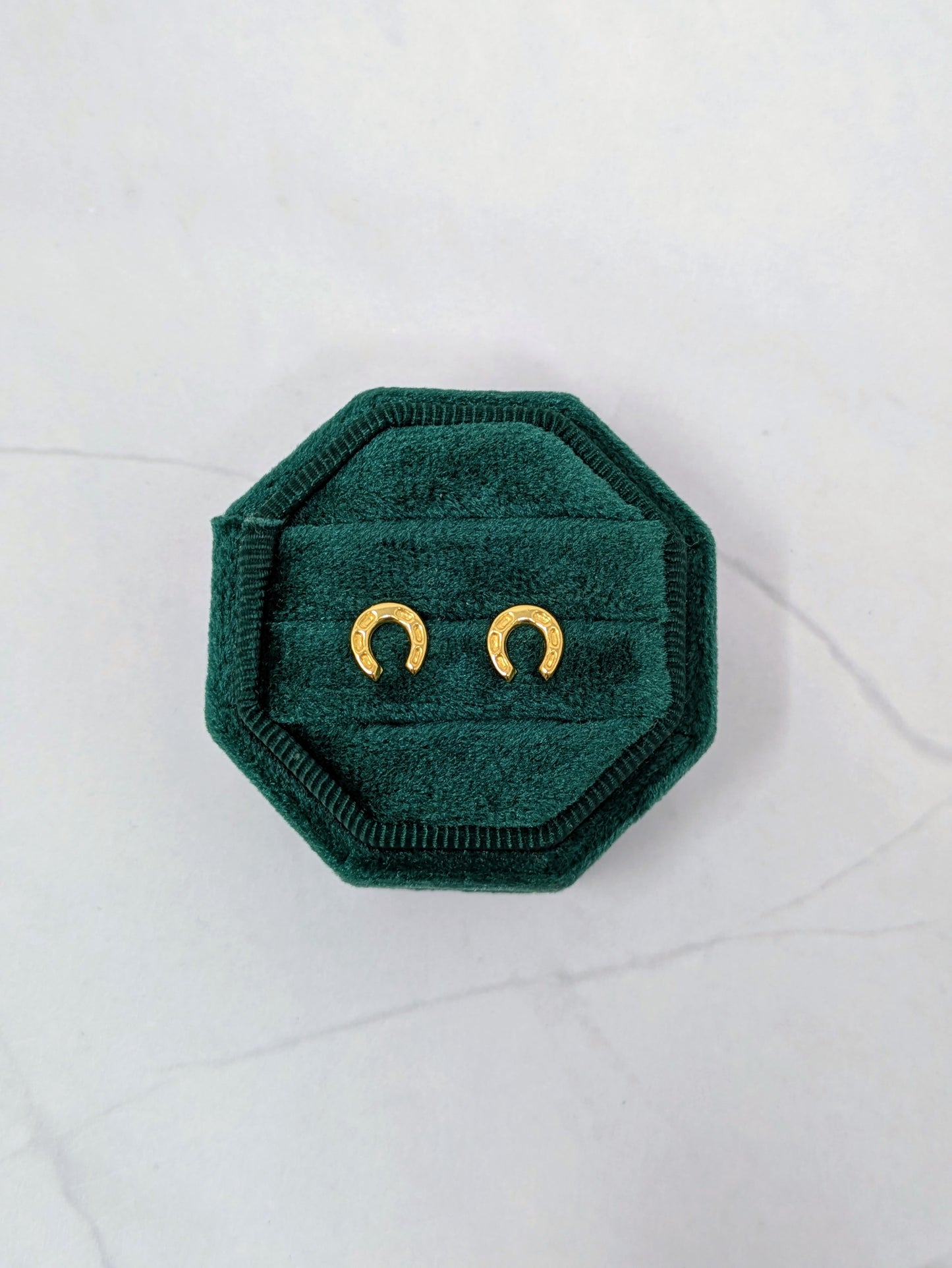 Yellow Gold Horseshoe Studs