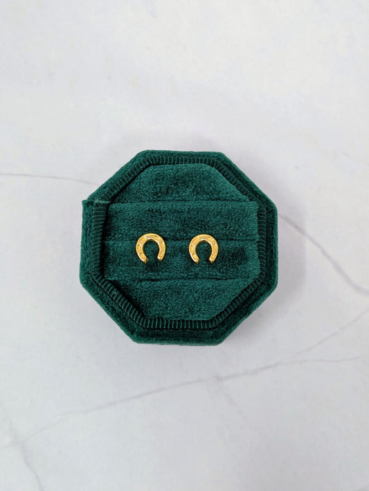 Yellow Gold Horseshoe Studs