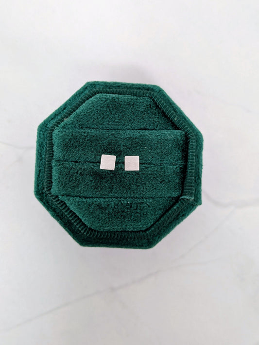 Silver Square Studs
