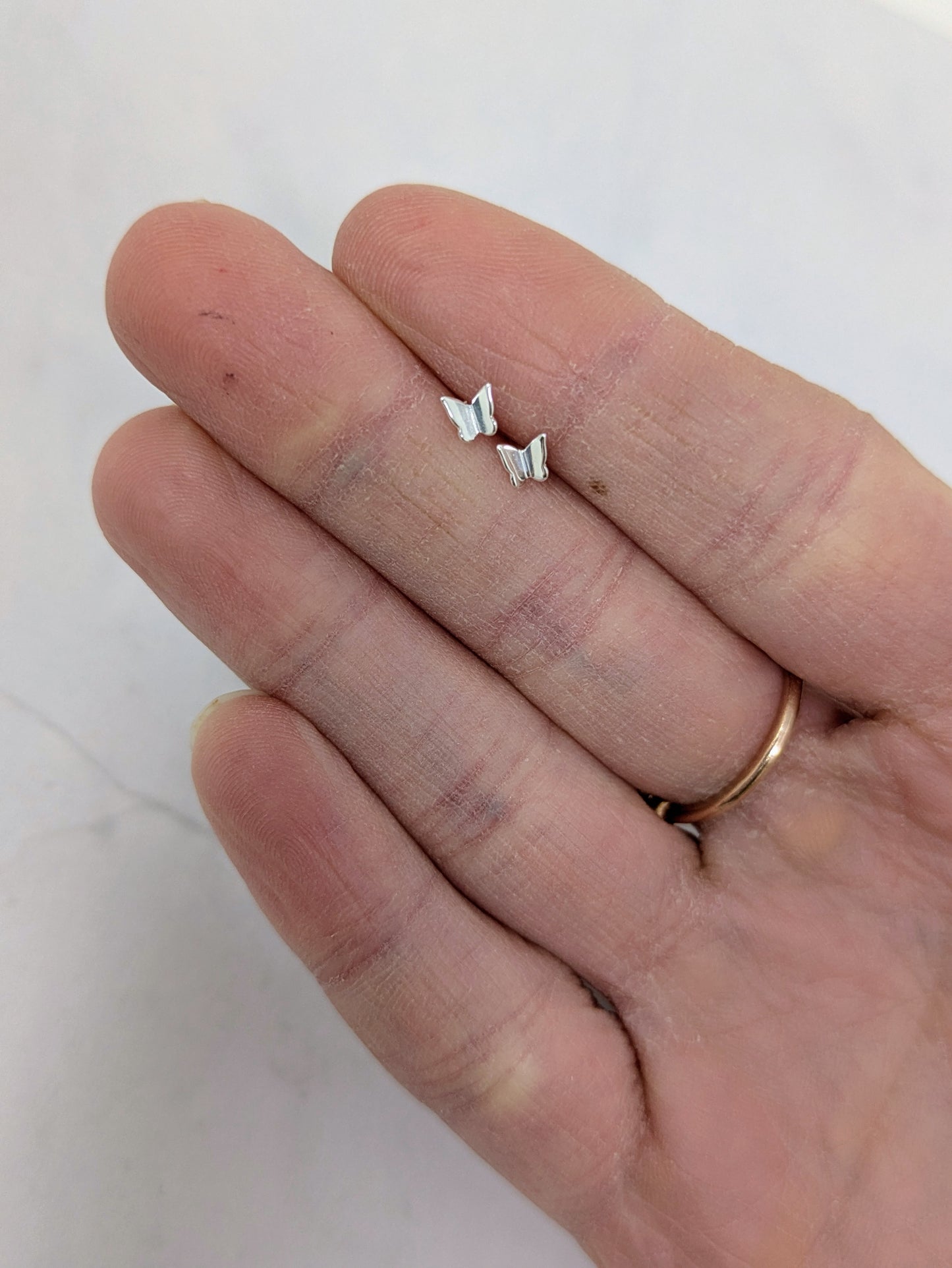 Silver Butterfly Studs