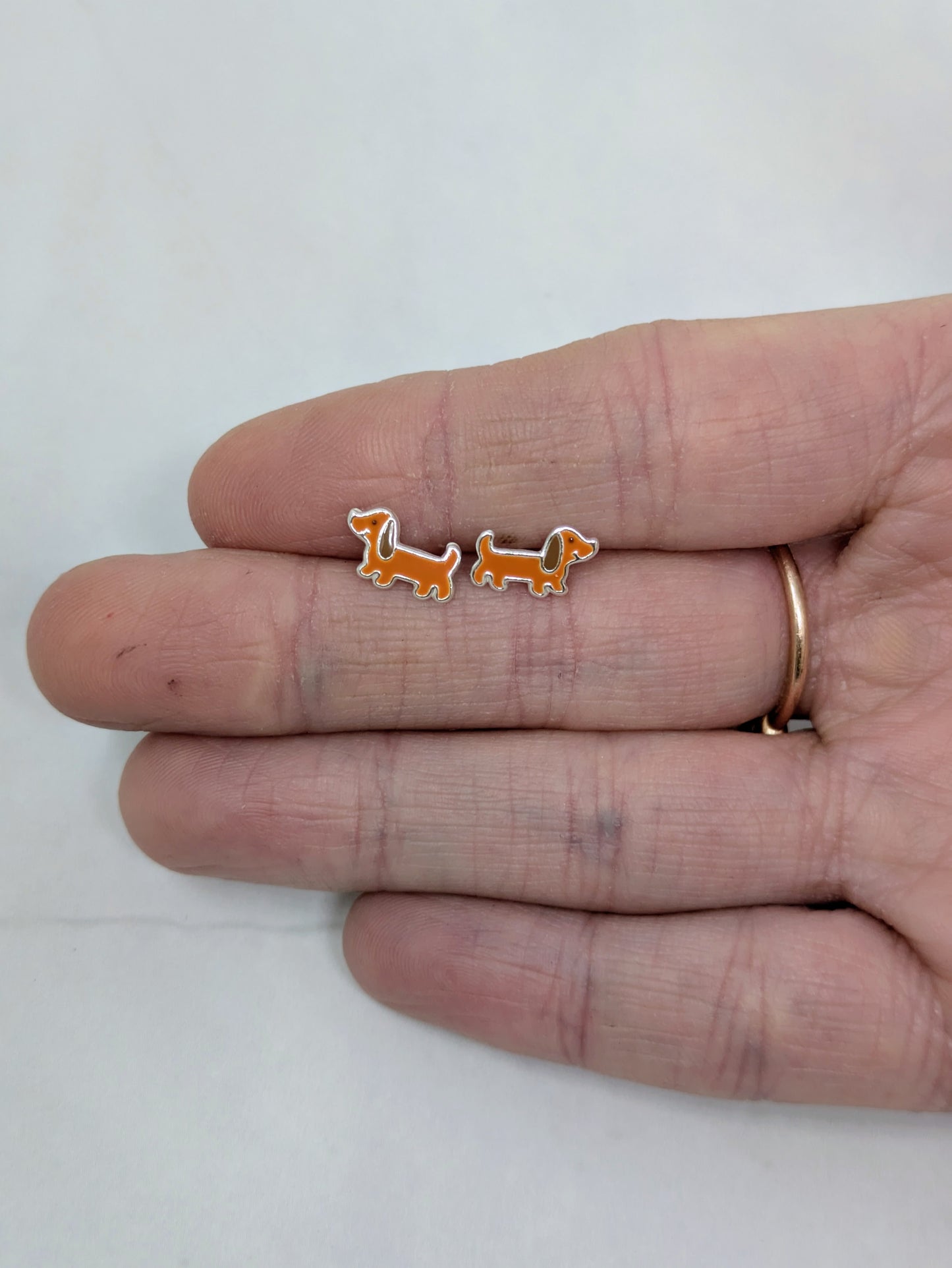 Sterling Silver Dachshund Studs
