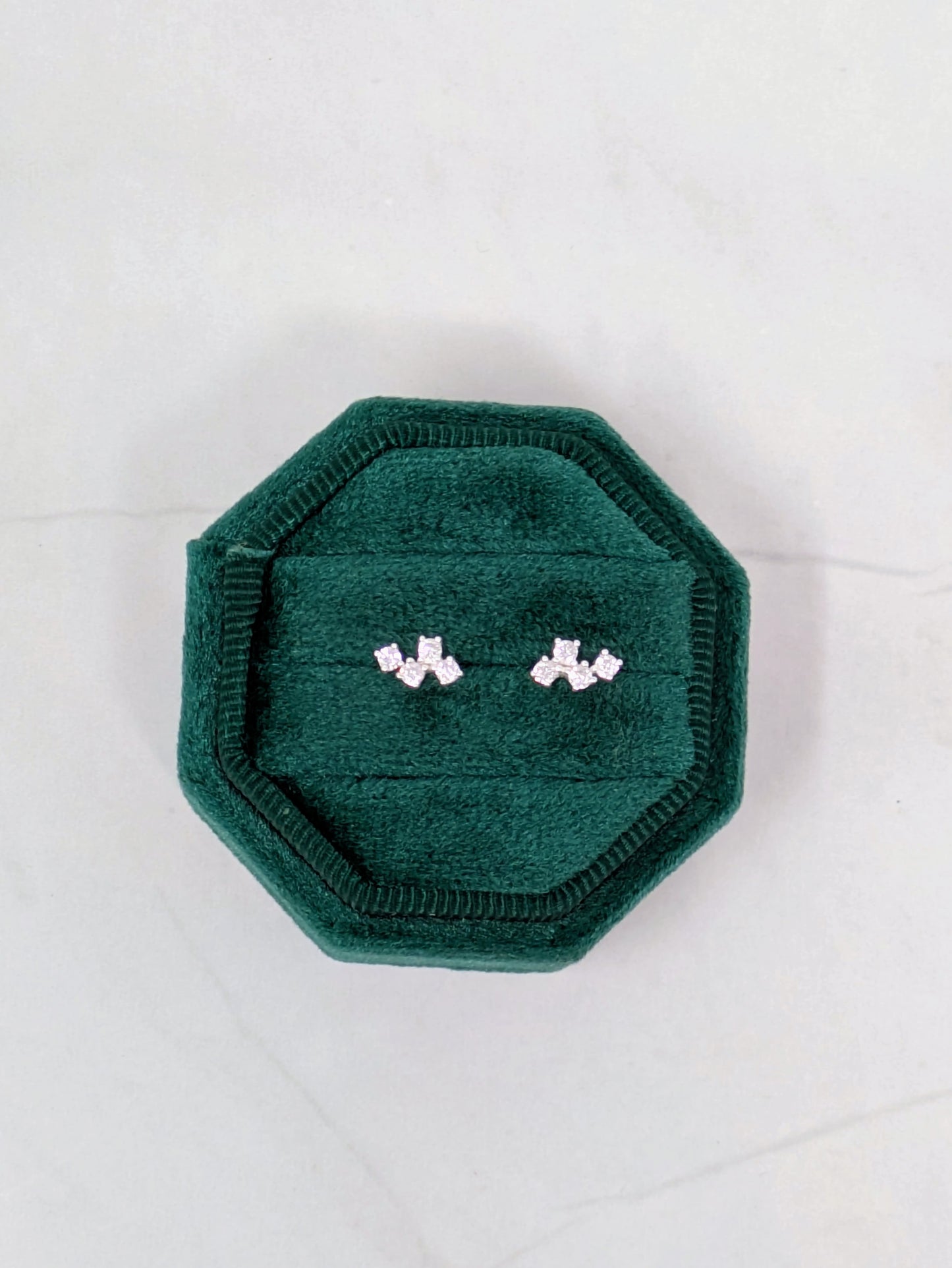Silver CZ Cluster Studs