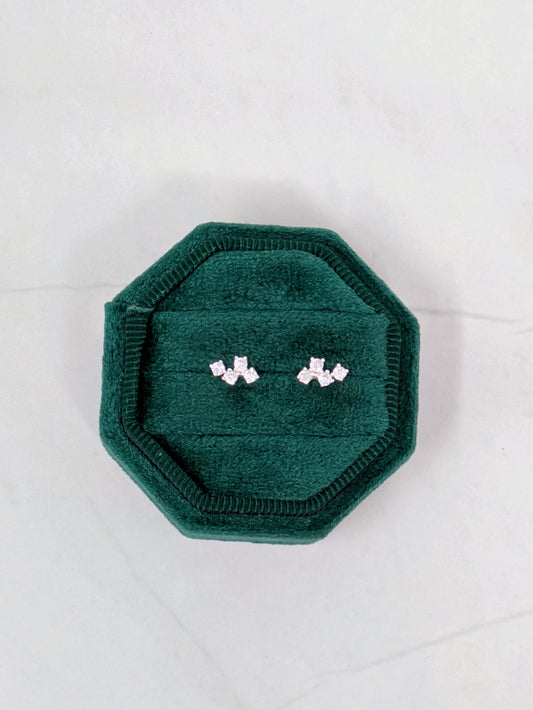 Silver CZ Cluster Studs