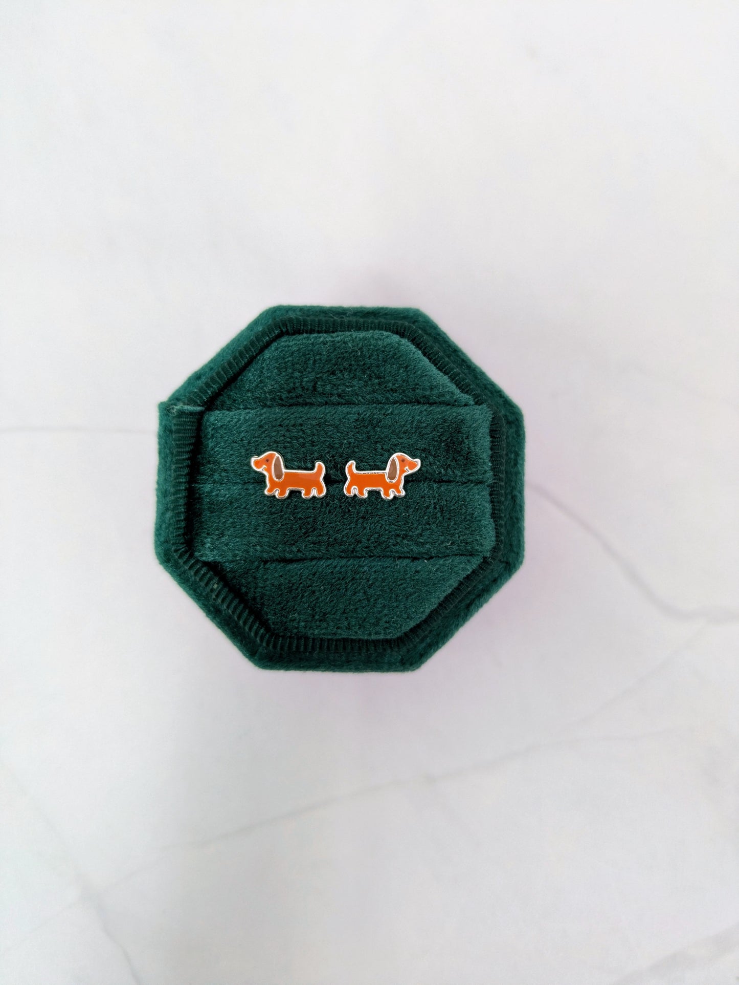 Sterling Silver Dachshund Studs