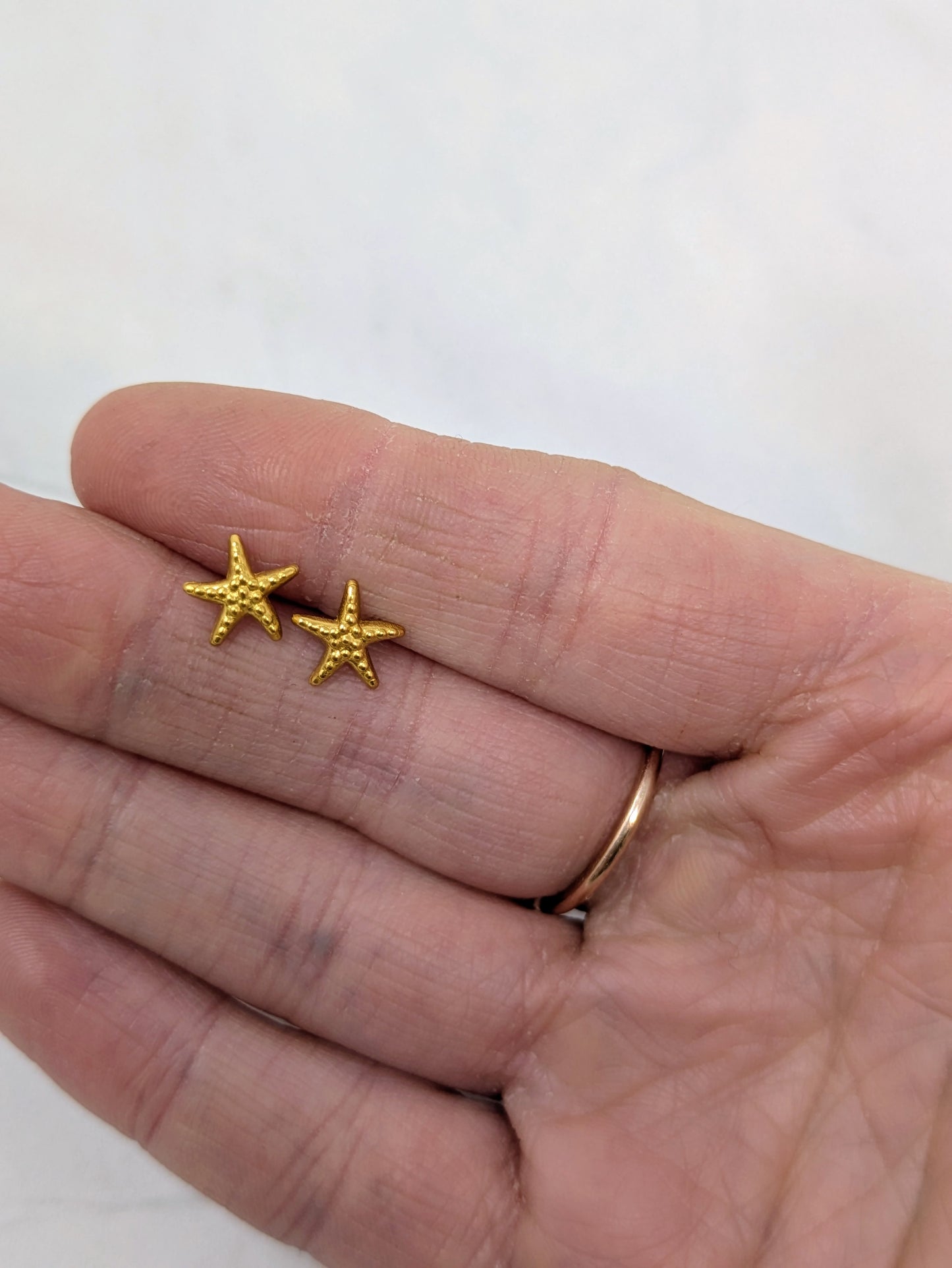 Gold Starfish Studs
