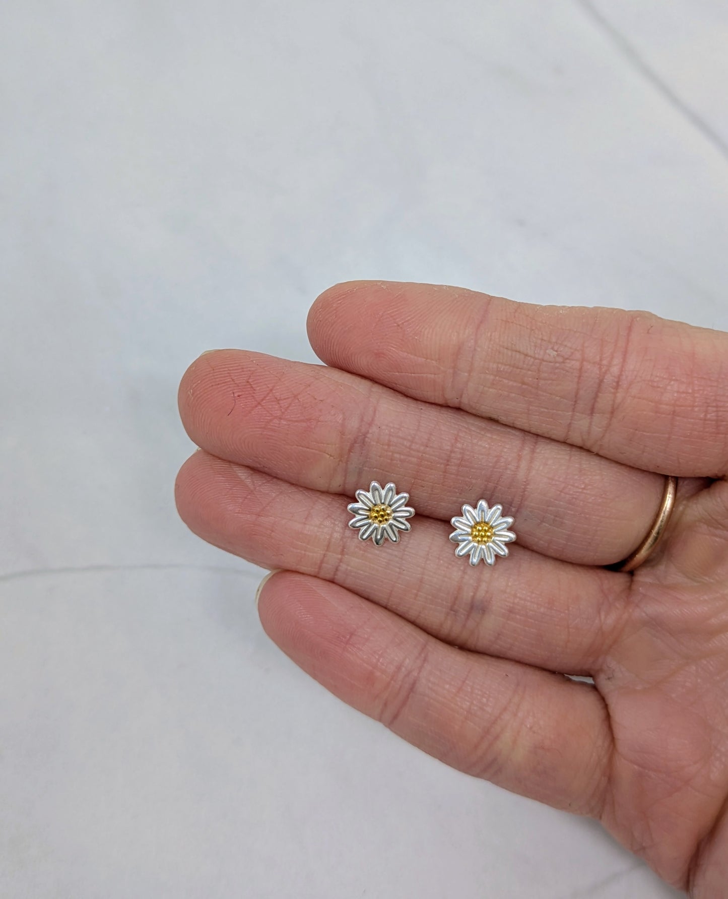 Sterling Silver Daisy Studs