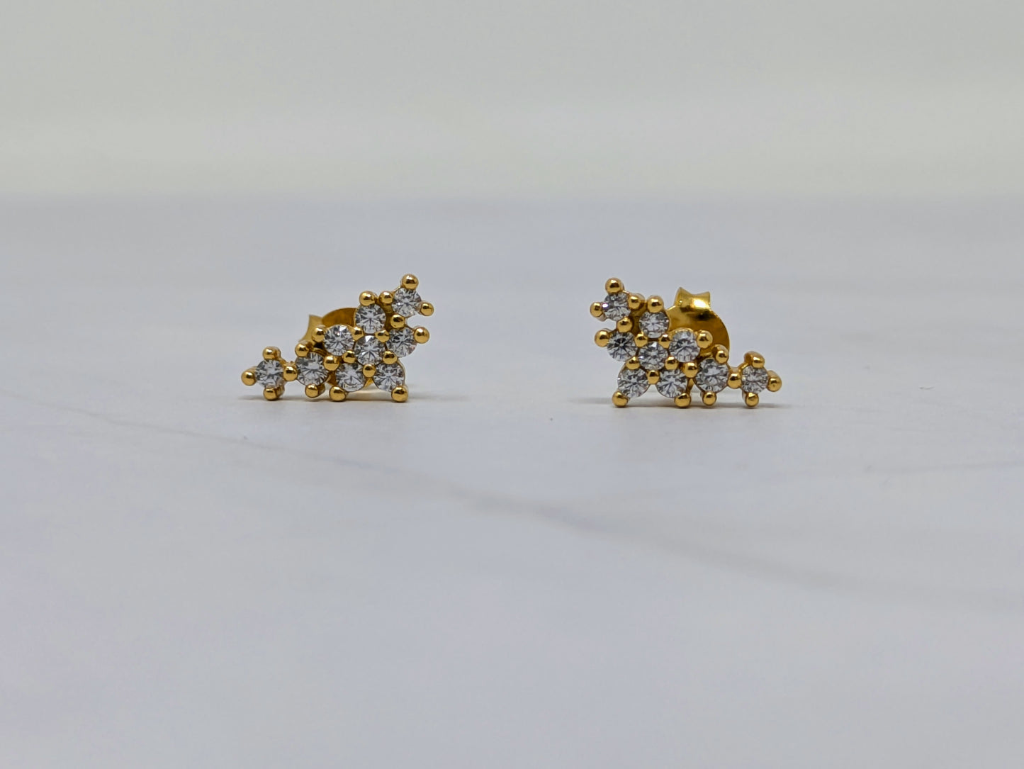 Yellow Gold Flower Cluster Studs