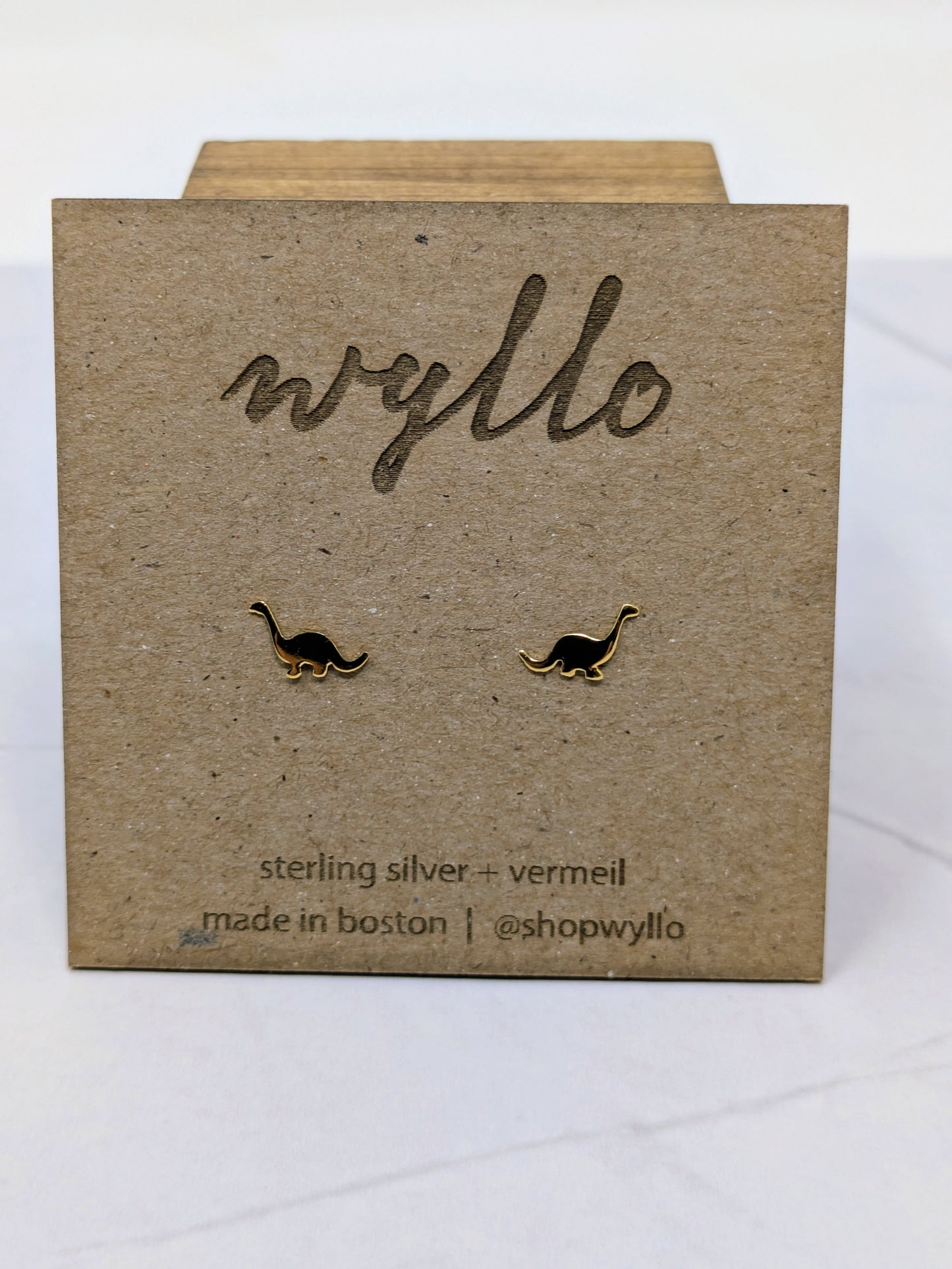 Yellow Gold Dinosaur Studs