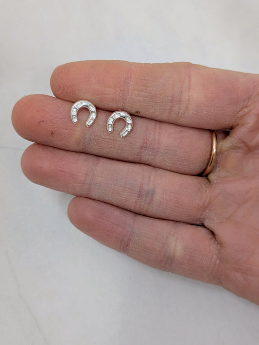 Silver Horseshoe Studs