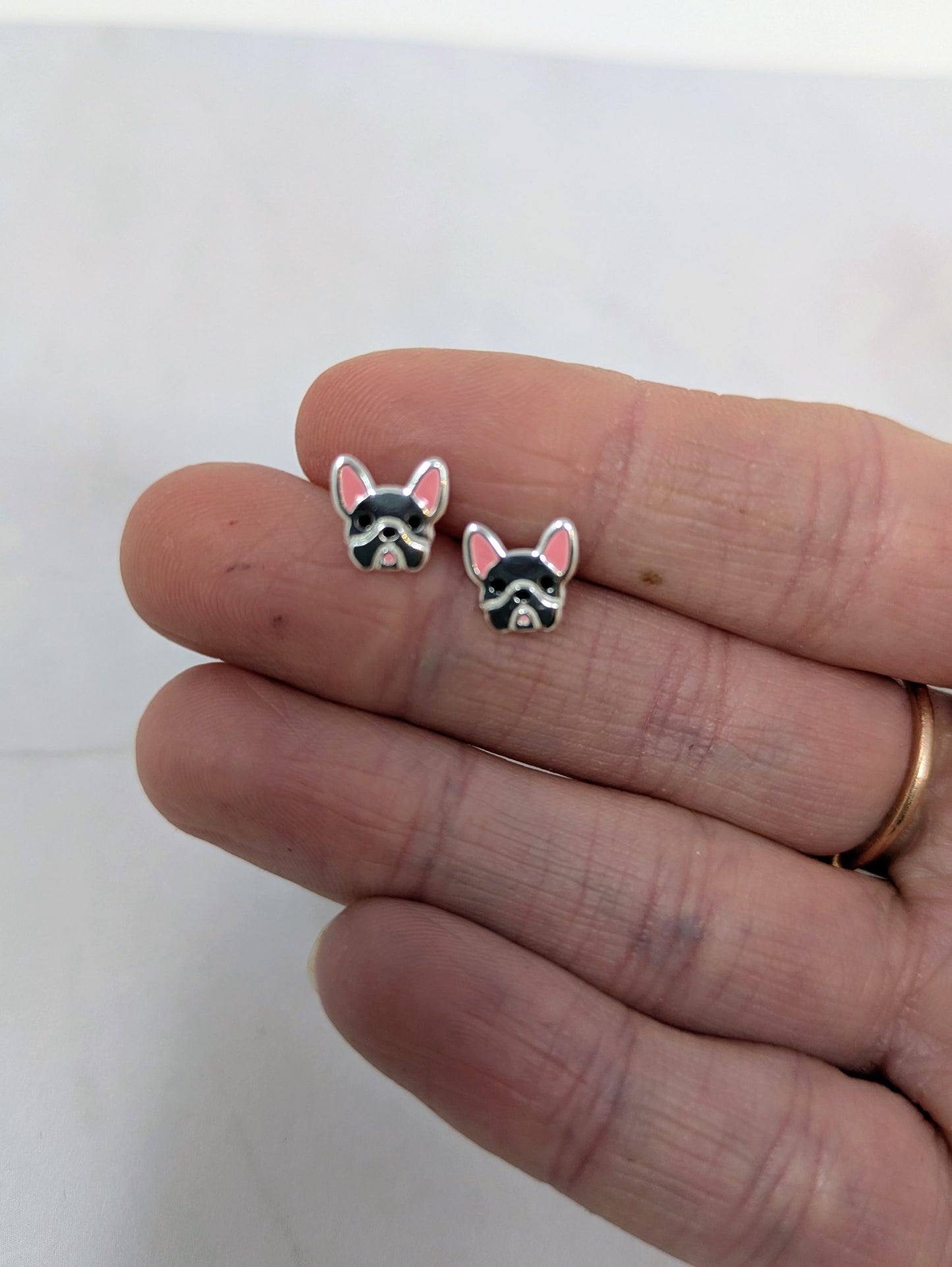 Sterling Silver Frenchie Studs
