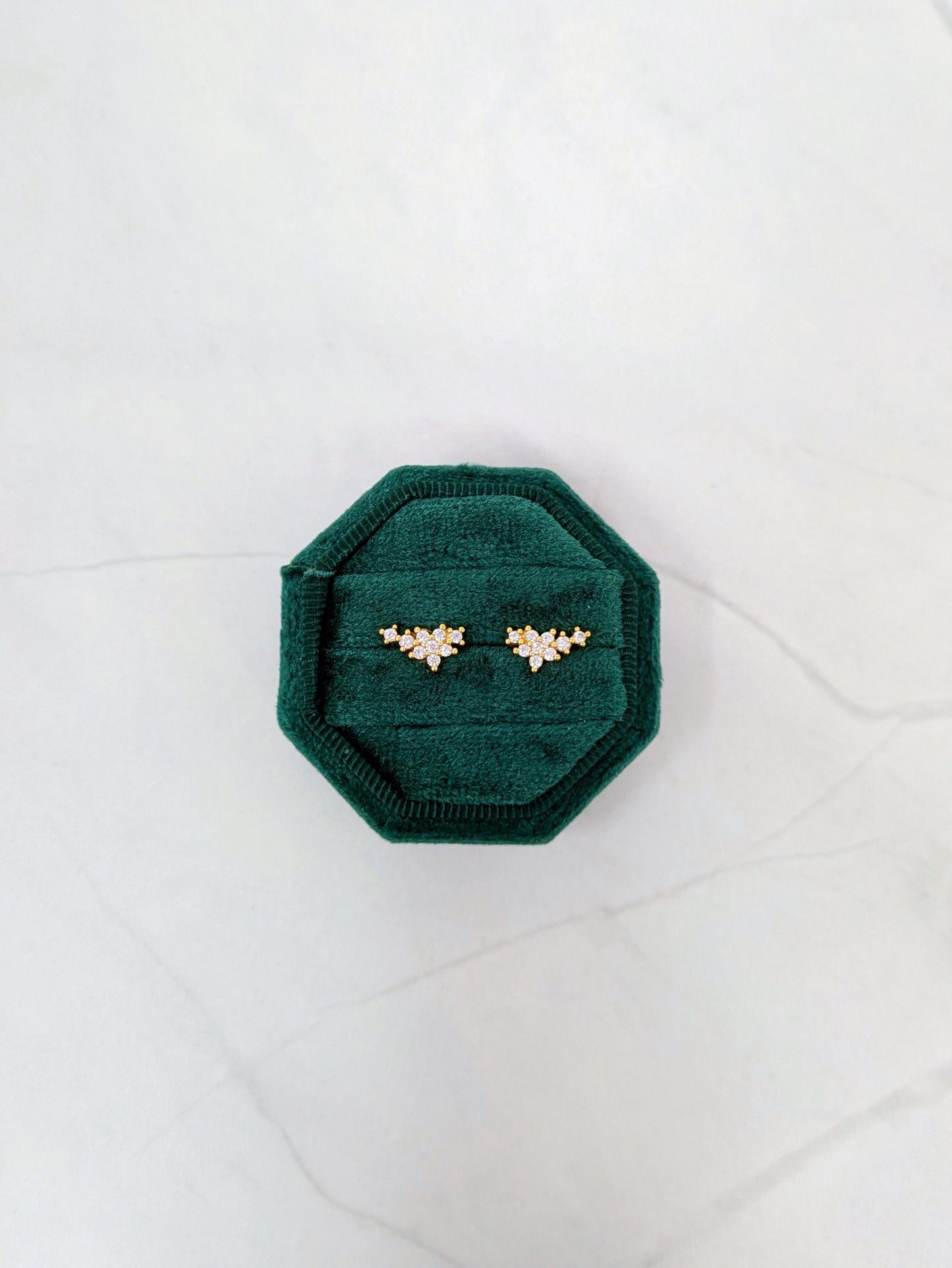 Yellow Gold Flower Cluster Studs