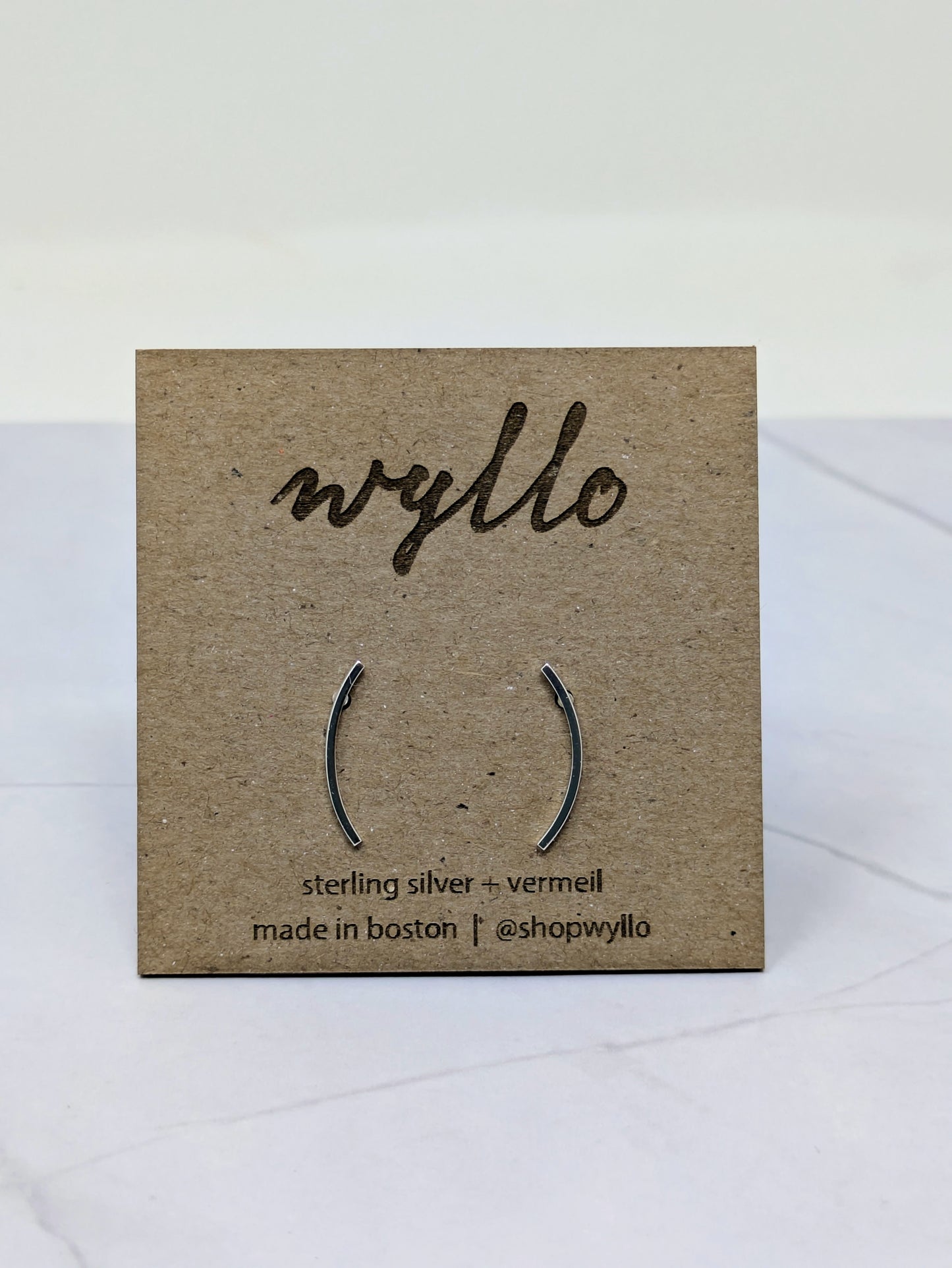 Sterling Silver Curved Bar Studs