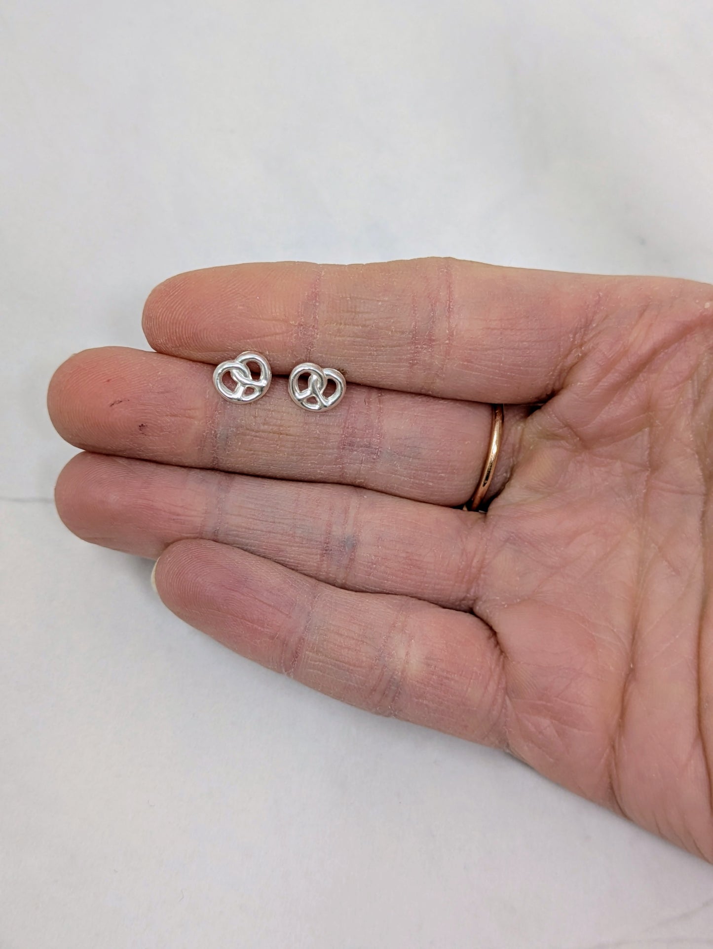 Silver Pretzel Studs