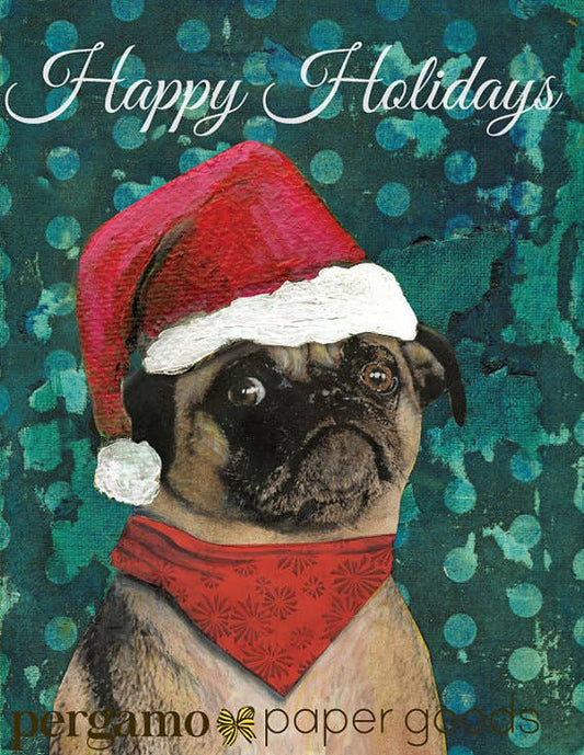 Santa Pug Holiday Card