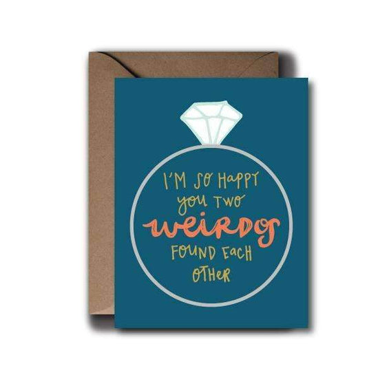 Two Weirdos Wedding Greeting Card