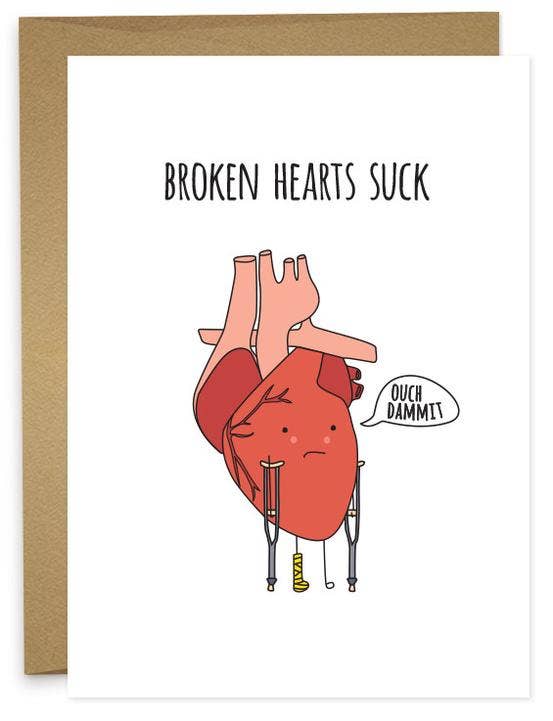 Broken Hearts Greeting Card