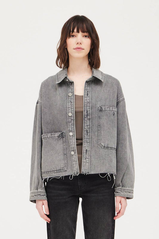 Black Asymmetrical Pocket Denim Jacket