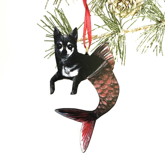 Mermaid Chihuahua Christmas Ornament