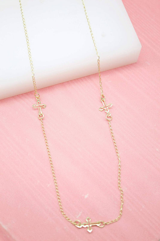 Gold Filled Dainty Cross Necklace