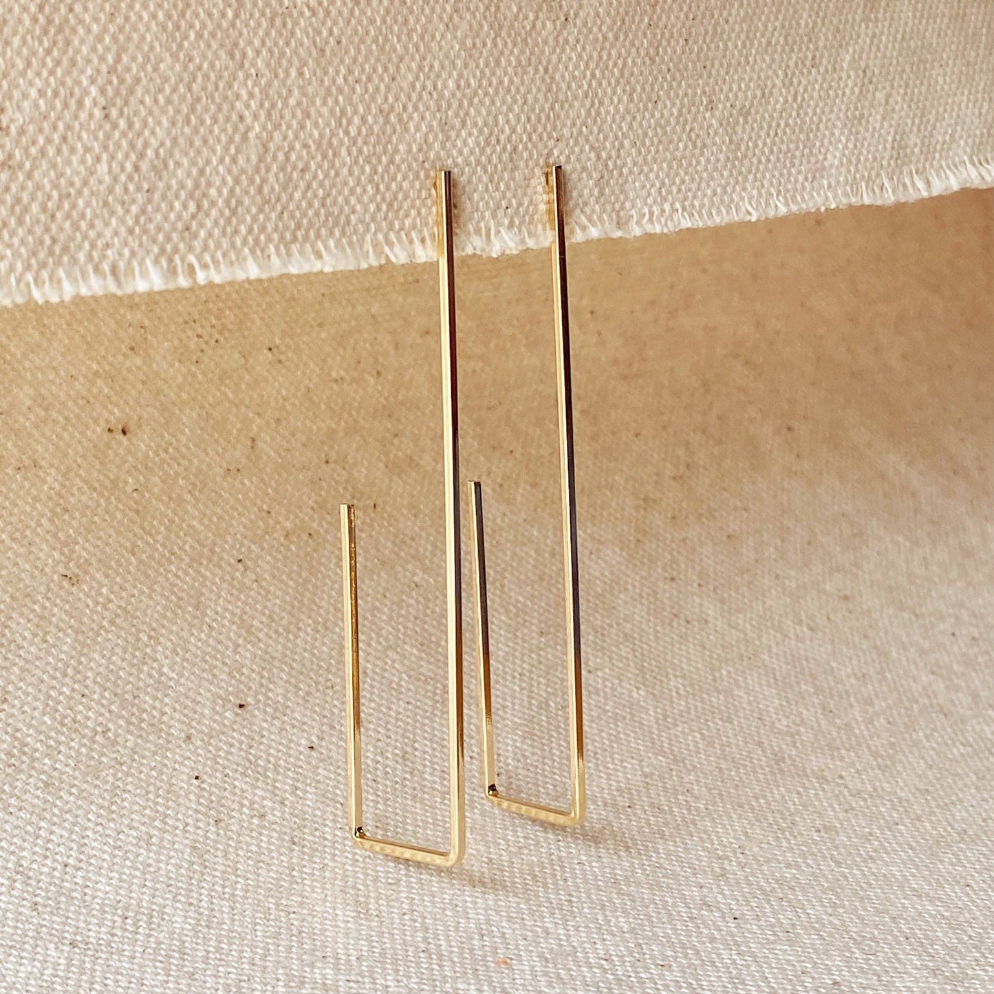 Gold Filled Rectangle Shaped Earrings