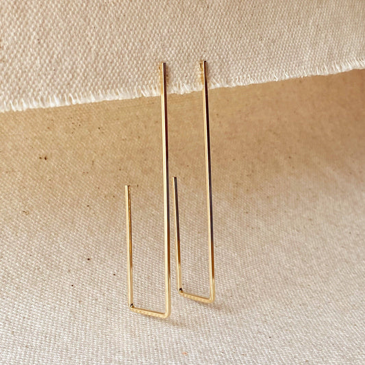 Gold Filled Rectangle Shaped Earrings